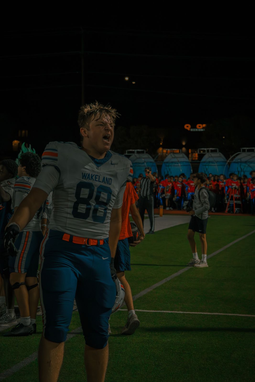 Wakeland #88 fired up after a play